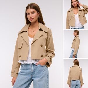 Abercrombie & Fitch Women’s Cropped Trench Coat Large NWT